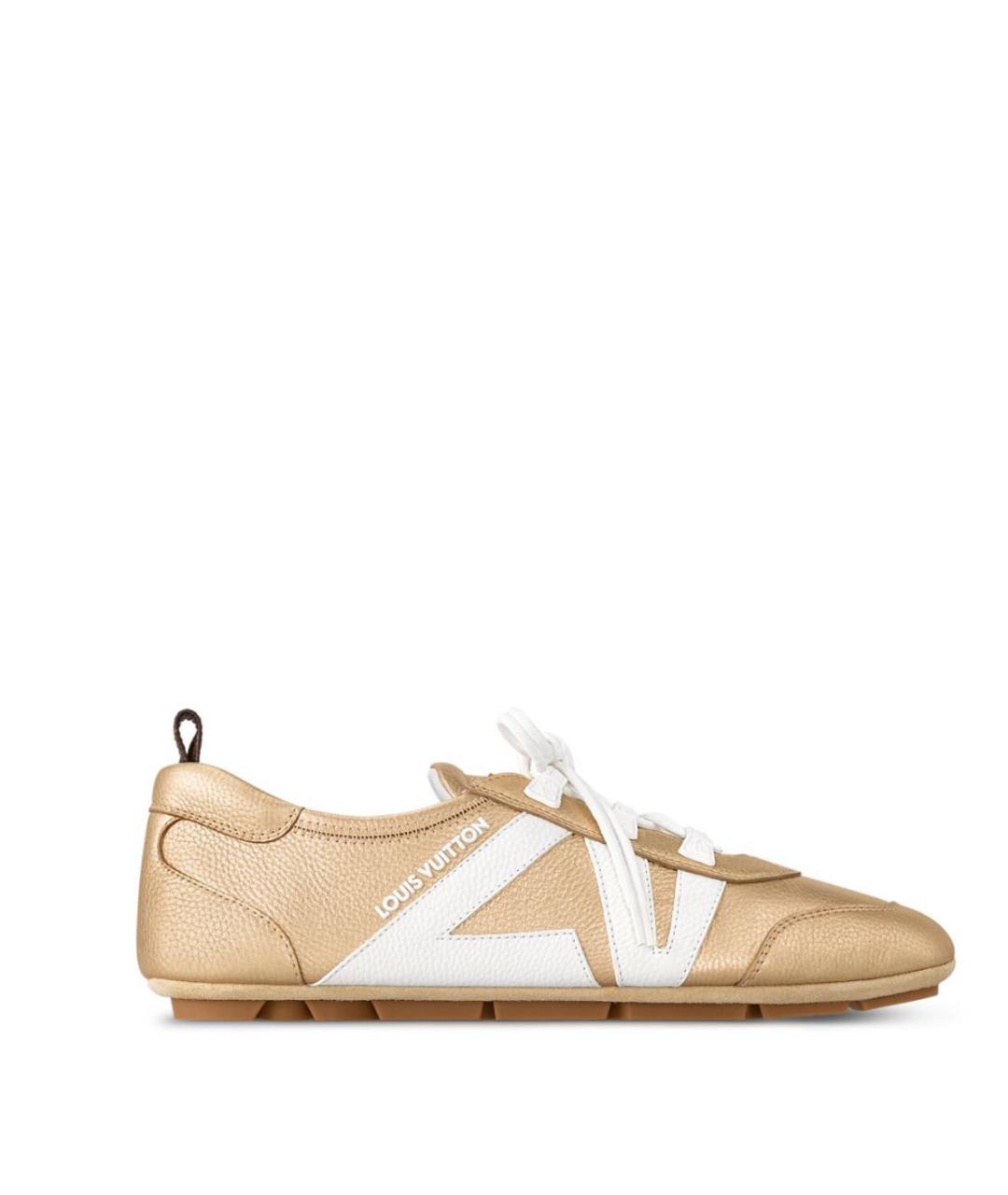 LOUIS VUITTON Золотые кожаные кеды, фото 8