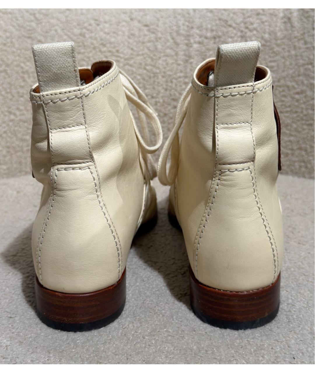 CHANEL Белые кожаные ботинки, фото 4