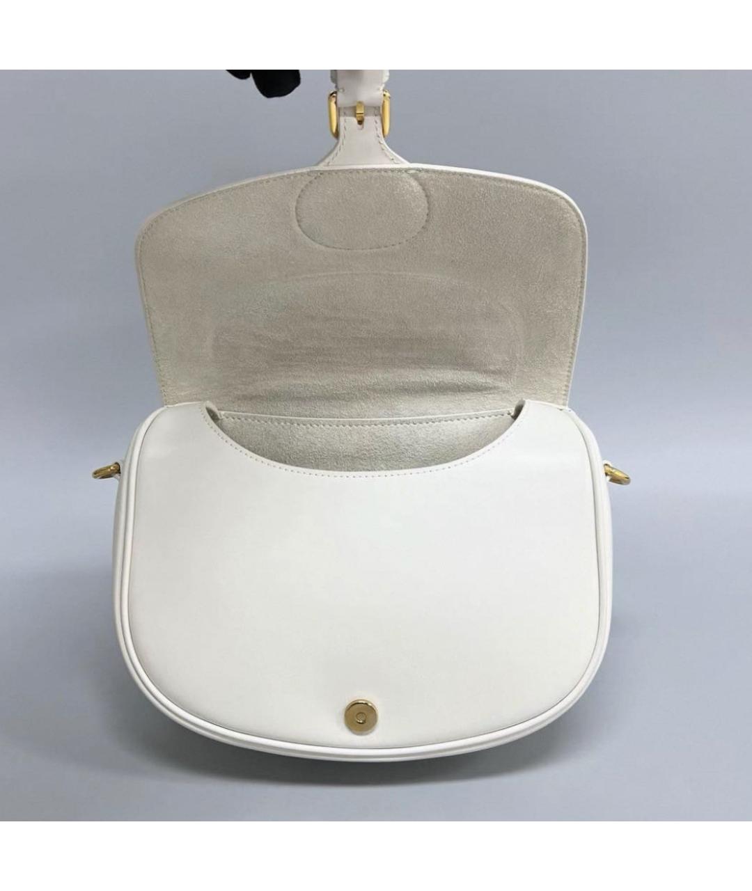CHRISTIAN DIOR Белая кожаная сумка через плечо, фото 4
