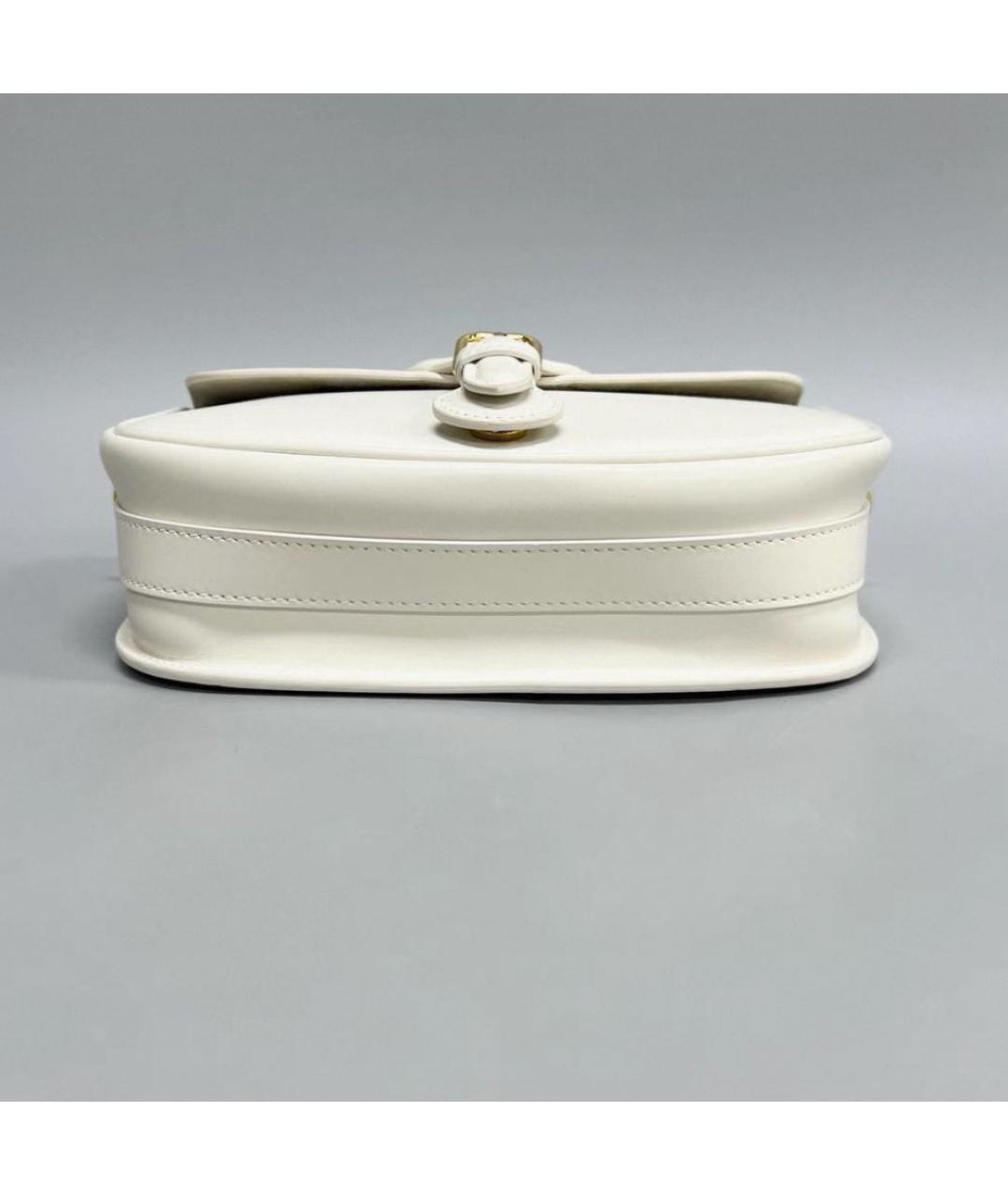 CHRISTIAN DIOR Белая кожаная сумка через плечо, фото 3