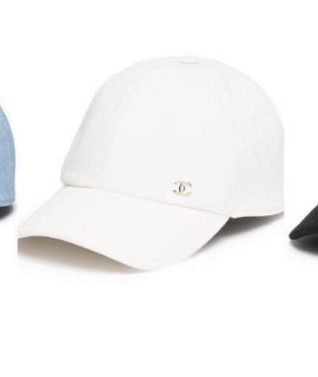 CHANEL Белая хлопковая кепка, фото 3