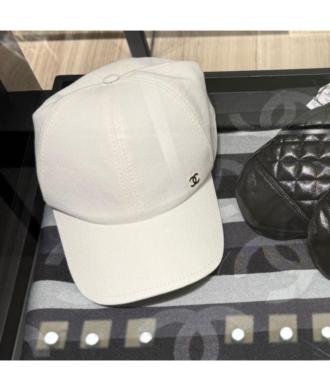CHANEL Белая хлопковая кепка, фото 2
