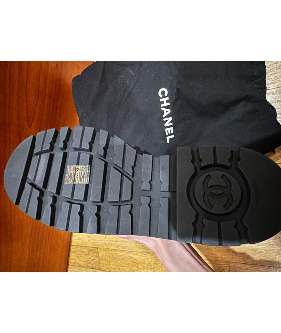 CHANEL Черные текстильные ботинки, фото 5