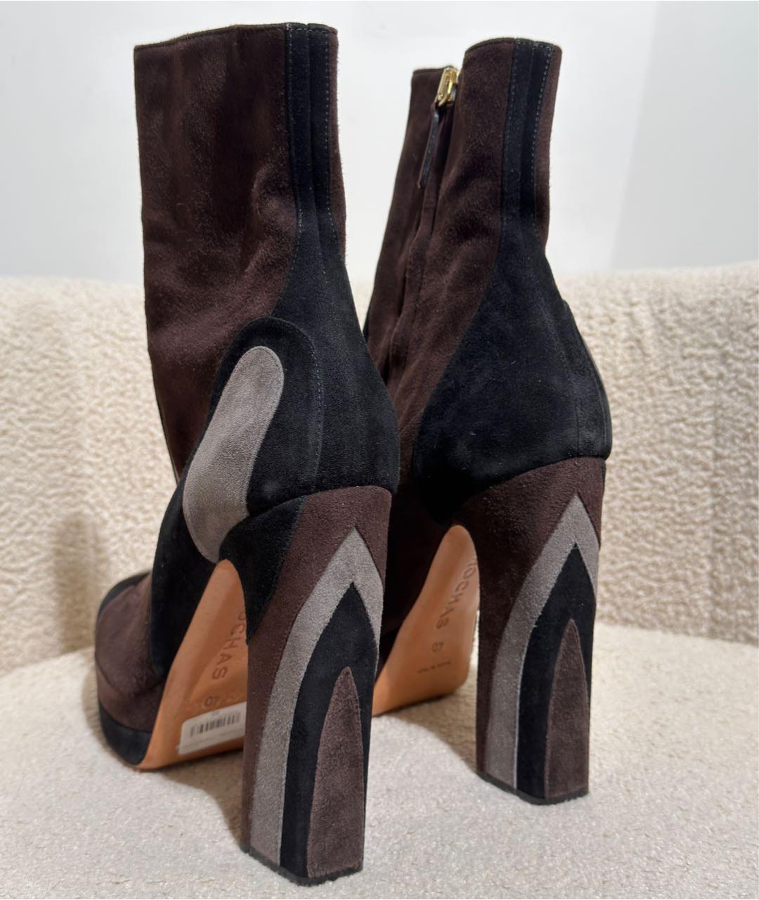 SIMONE ROCHA Коричневые замшевые ботильоны, фото 4