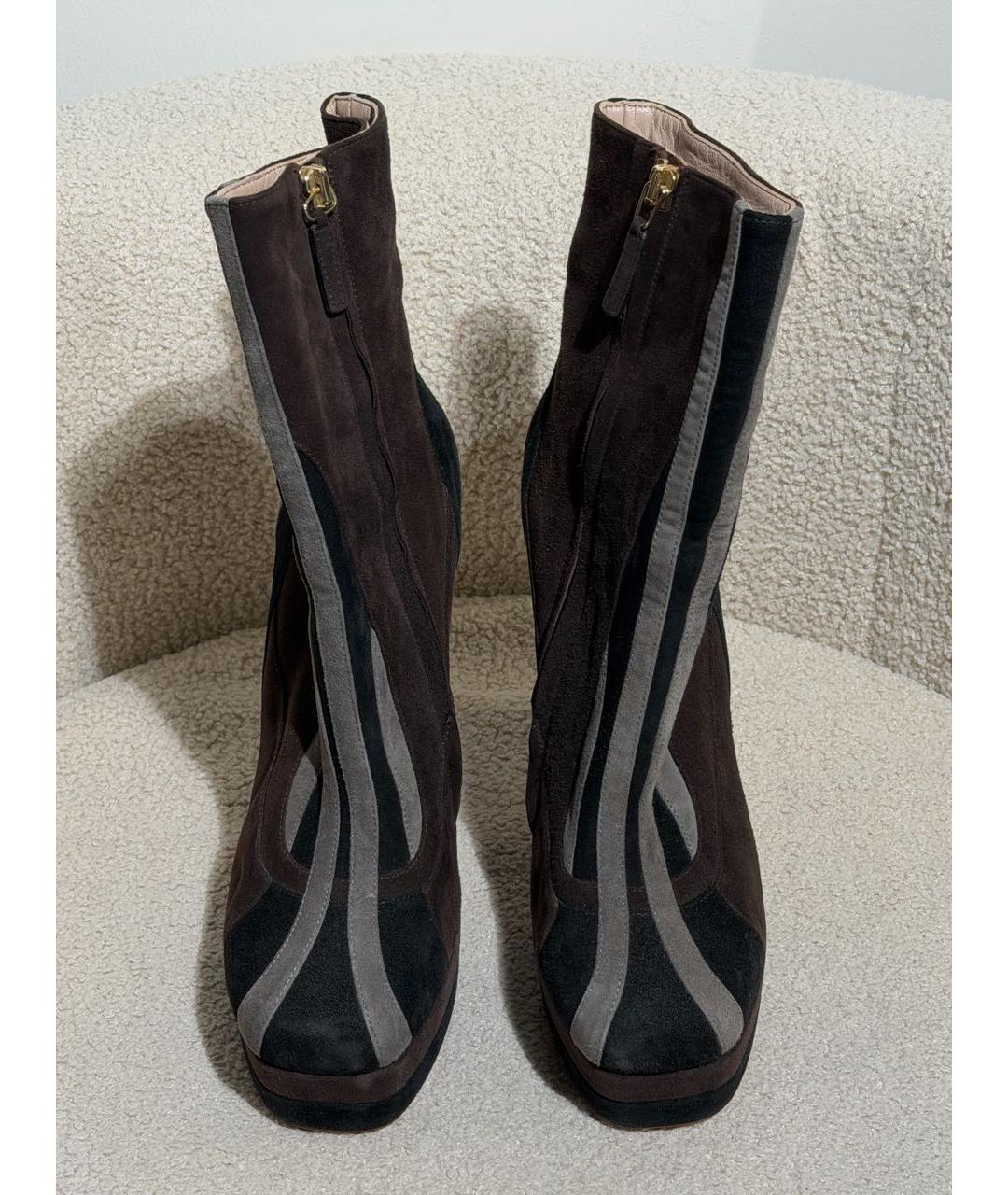 SIMONE ROCHA Коричневые замшевые ботильоны, фото 2