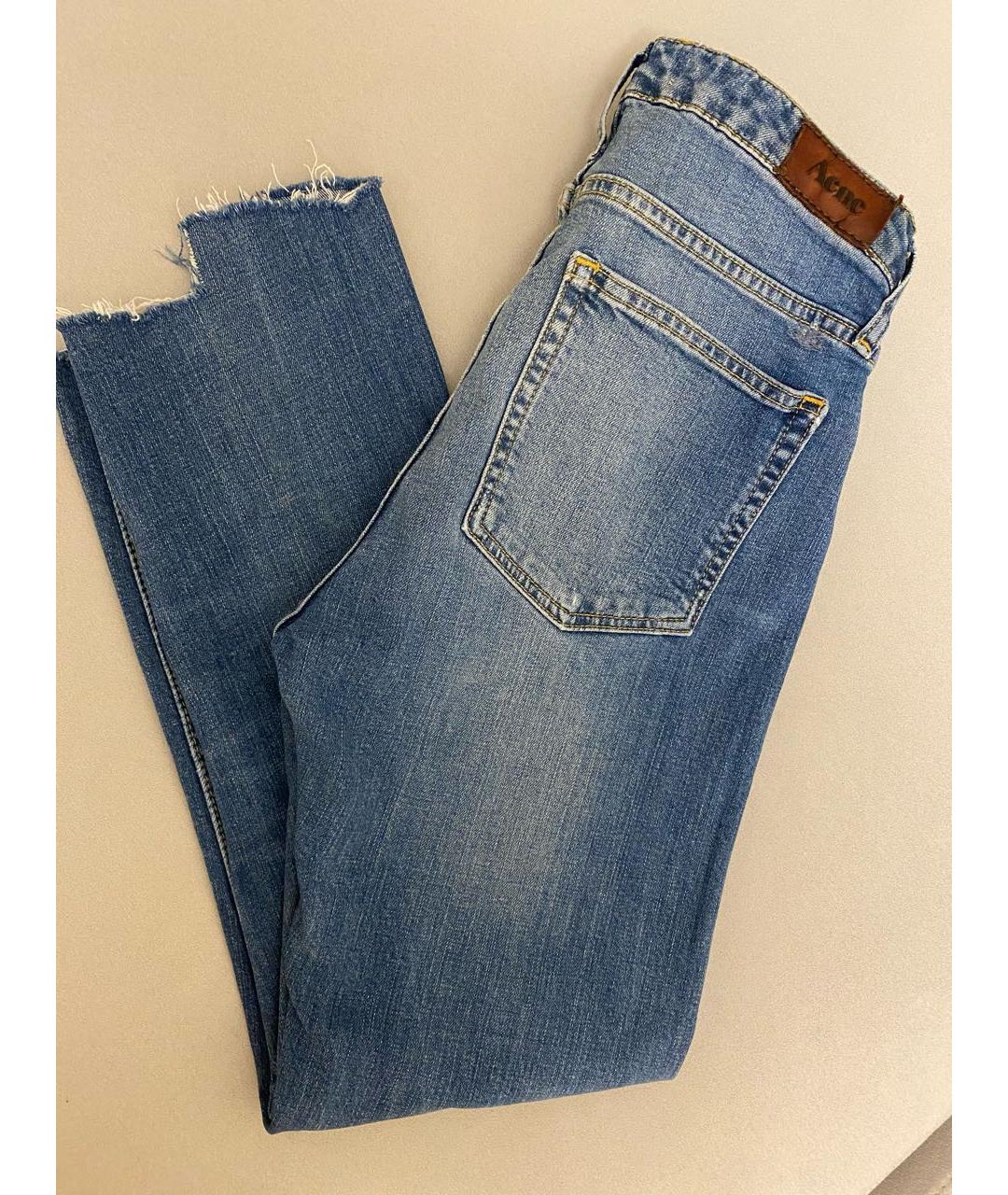 ACNE STUDIOS Голубые хлопковые джинсы слим, фото 8