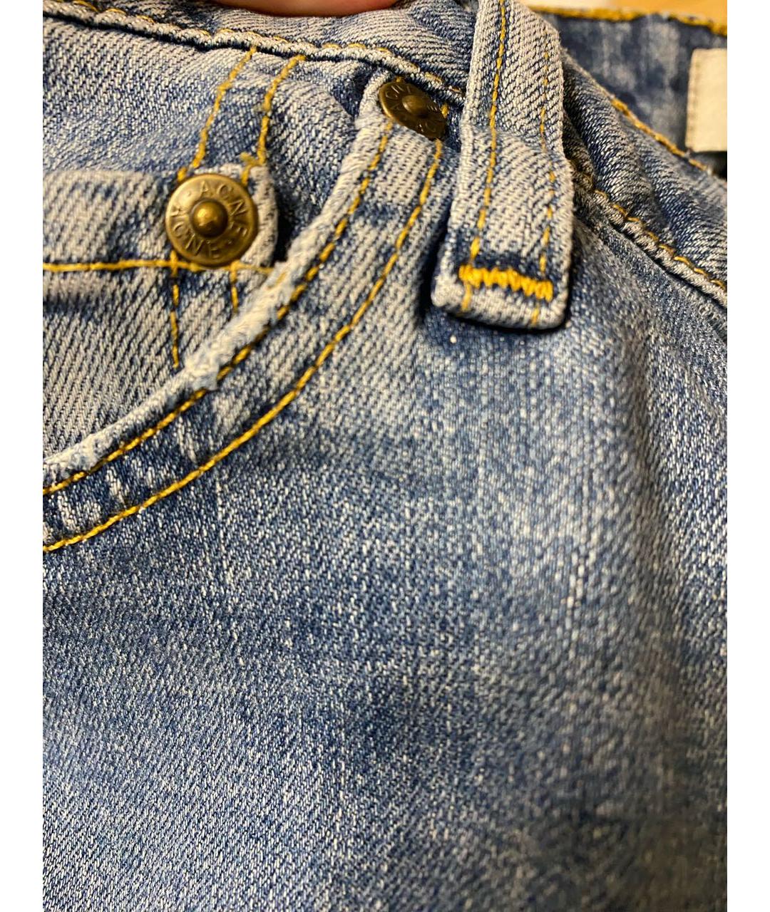 ACNE STUDIOS Голубые хлопковые джинсы слим, фото 6