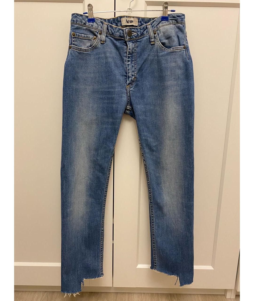 ACNE STUDIOS Голубые хлопковые джинсы слим, фото 9