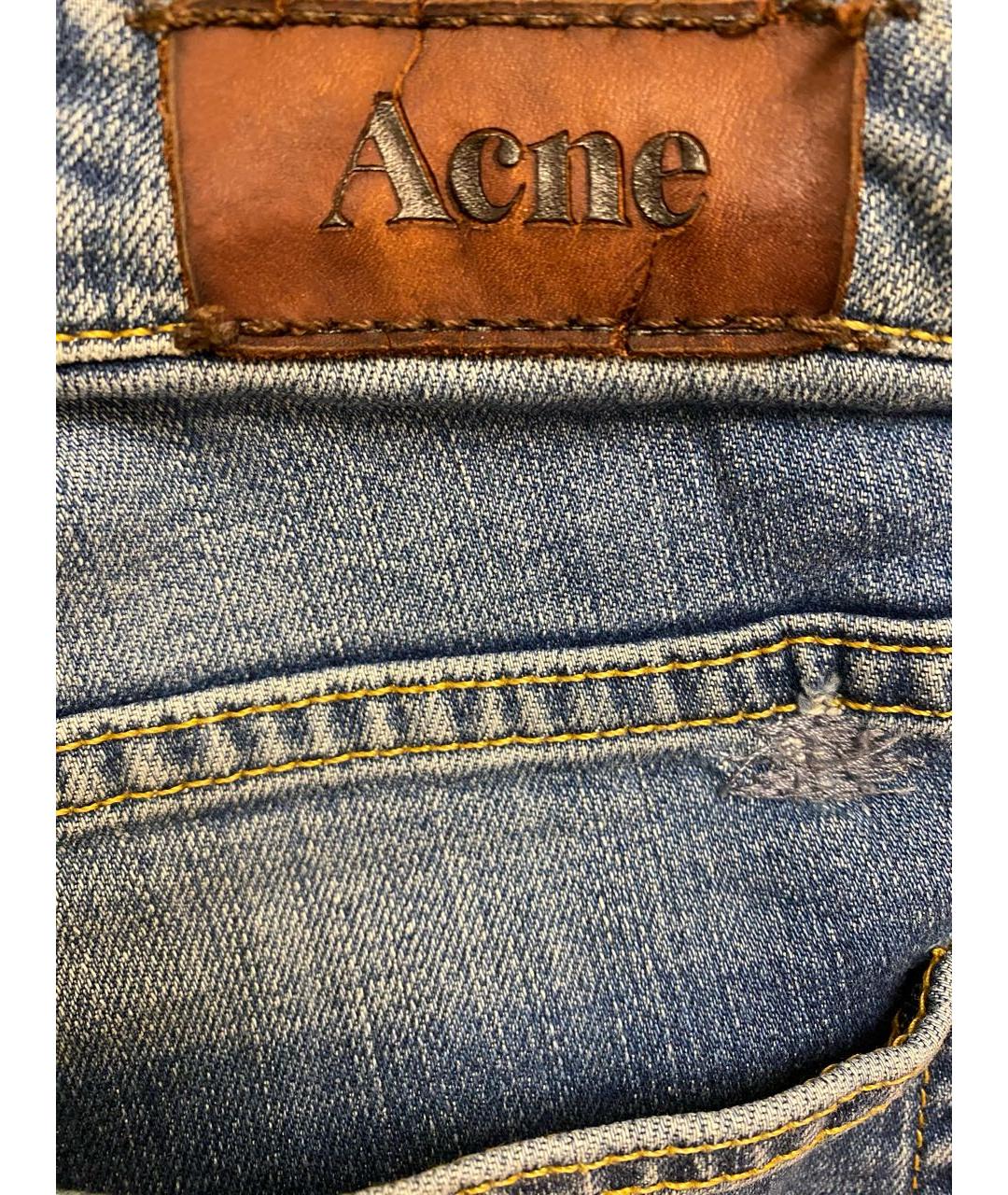 ACNE STUDIOS Голубые хлопковые джинсы слим, фото 7