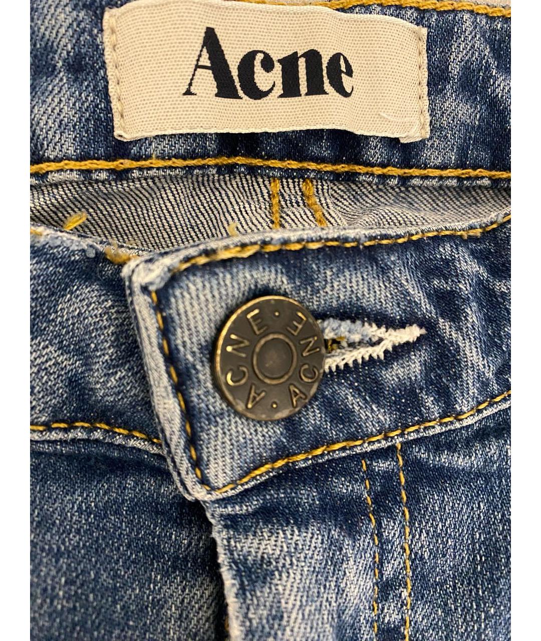 ACNE STUDIOS Голубые хлопковые джинсы слим, фото 3