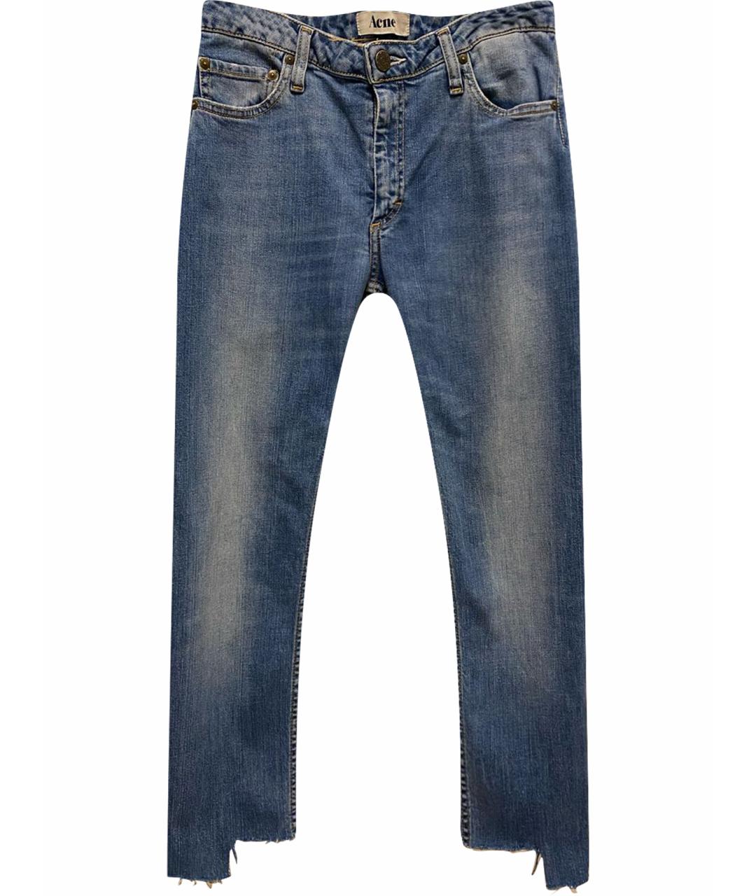 ACNE STUDIOS Голубые хлопковые джинсы слим, фото 1