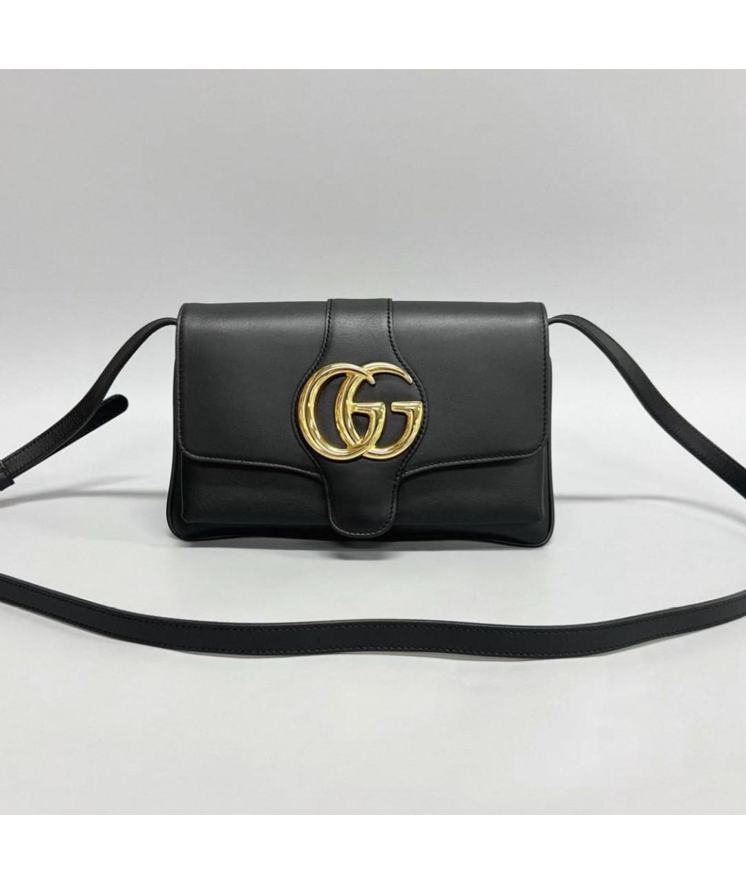 GUCCI Черная кожаная сумка через плечо, фото 5