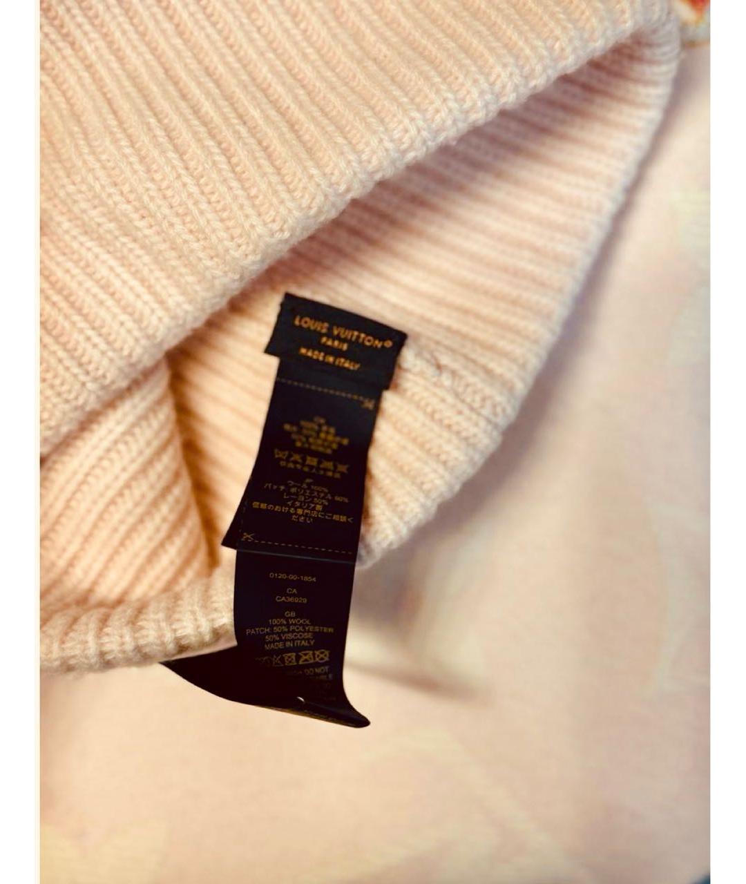 LOUIS VUITTON Розовая шерстяная шапка, фото 5