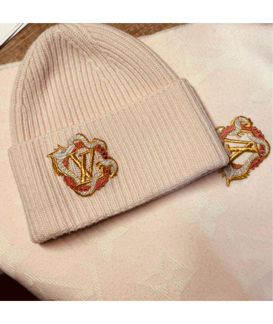 LOUIS VUITTON Розовая шерстяная шапка, фото 2