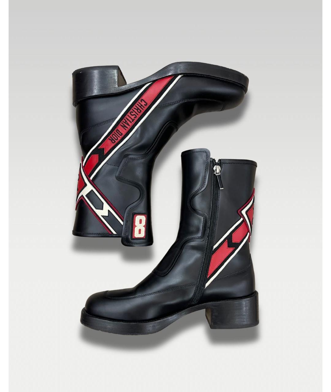 CHRISTIAN DIOR Черные кожаные ботинки, фото 4