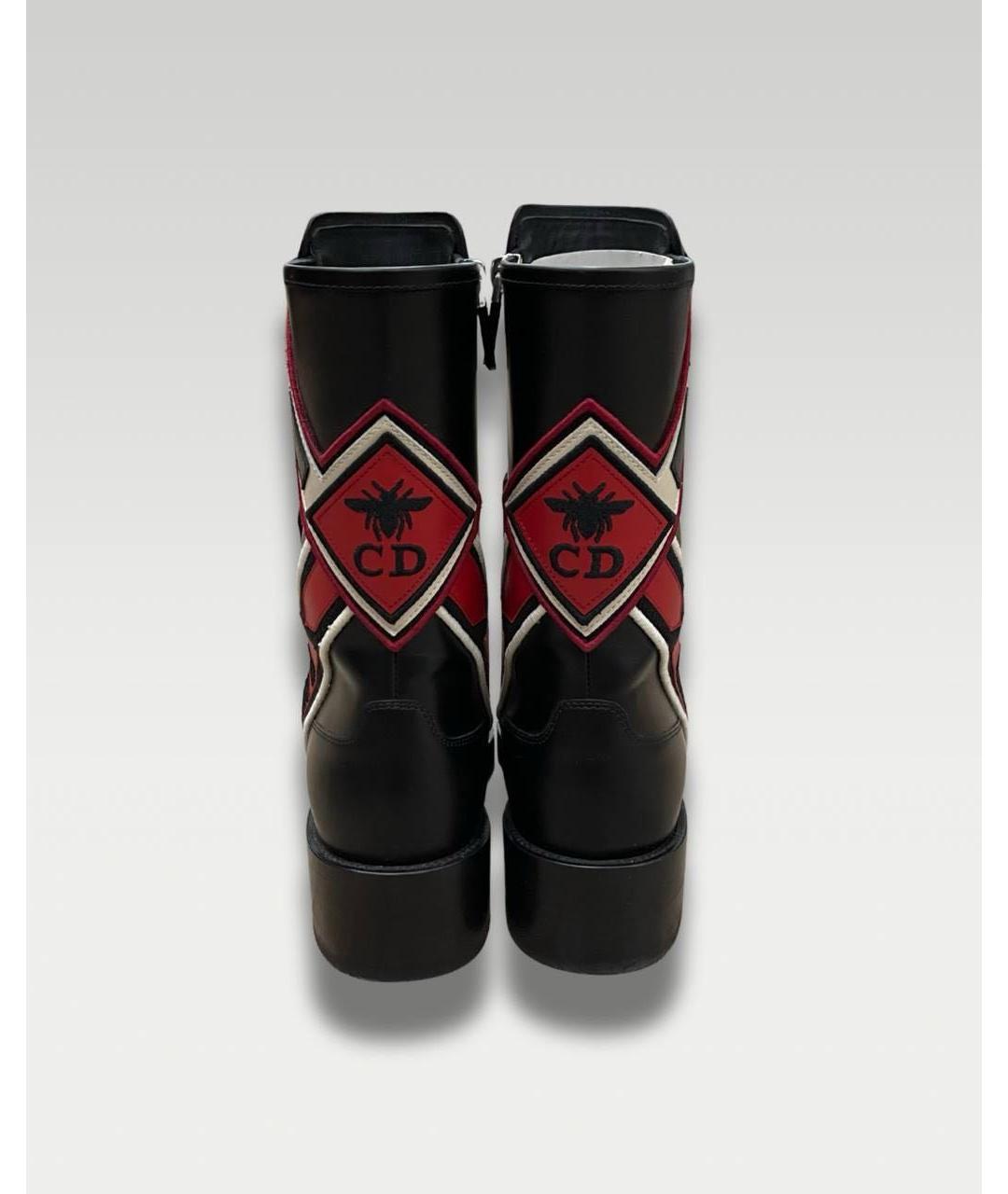 CHRISTIAN DIOR Черные кожаные ботинки, фото 3