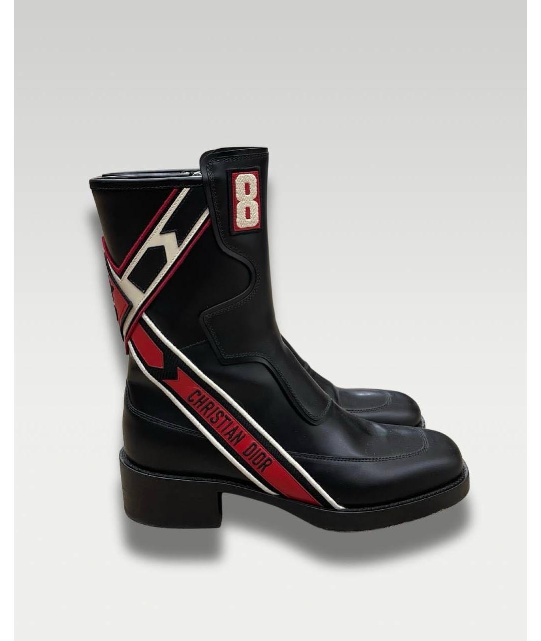 CHRISTIAN DIOR Черные кожаные ботинки, фото 5