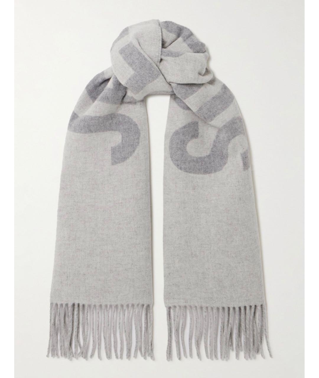 JACQUEMUS Серый шерстяной шарф, фото 3