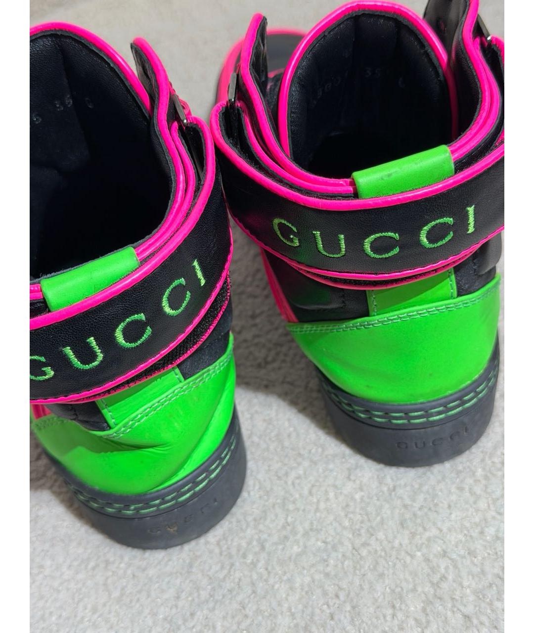 GUCCI Мульти кожаные кроссовки, фото 6