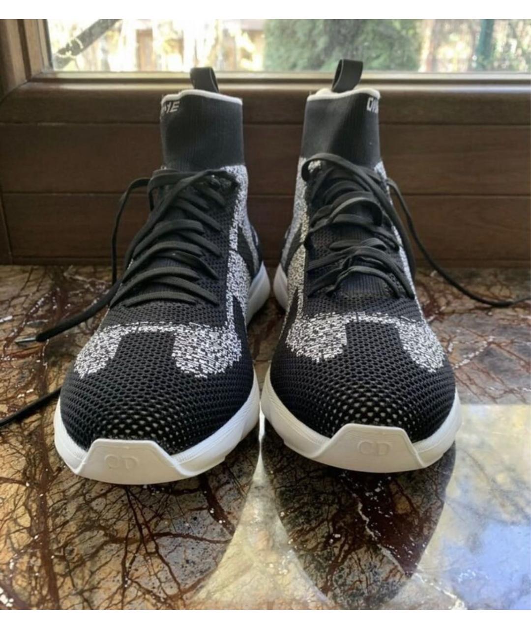 DIOR HOMME Черные текстильные высокие кроссовки / кеды, фото 2