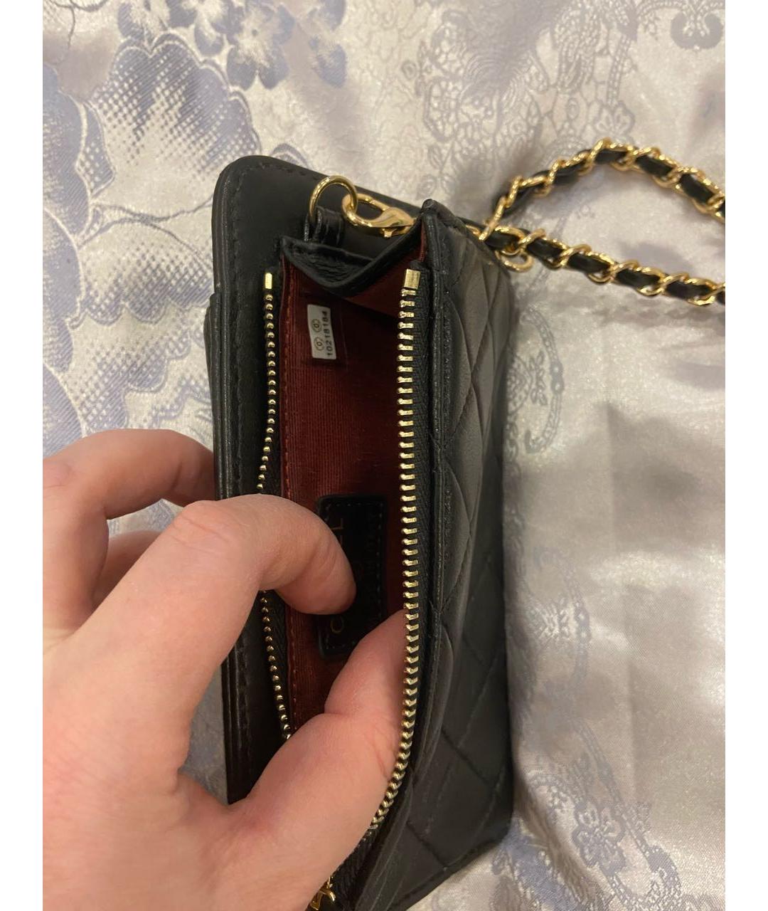 CHANEL Черная кожаная сумка через плечо, фото 3