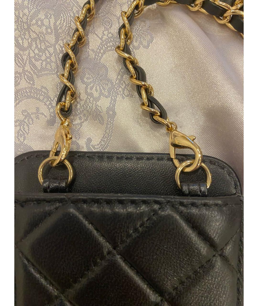 CHANEL Черная кожаная сумка через плечо, фото 6