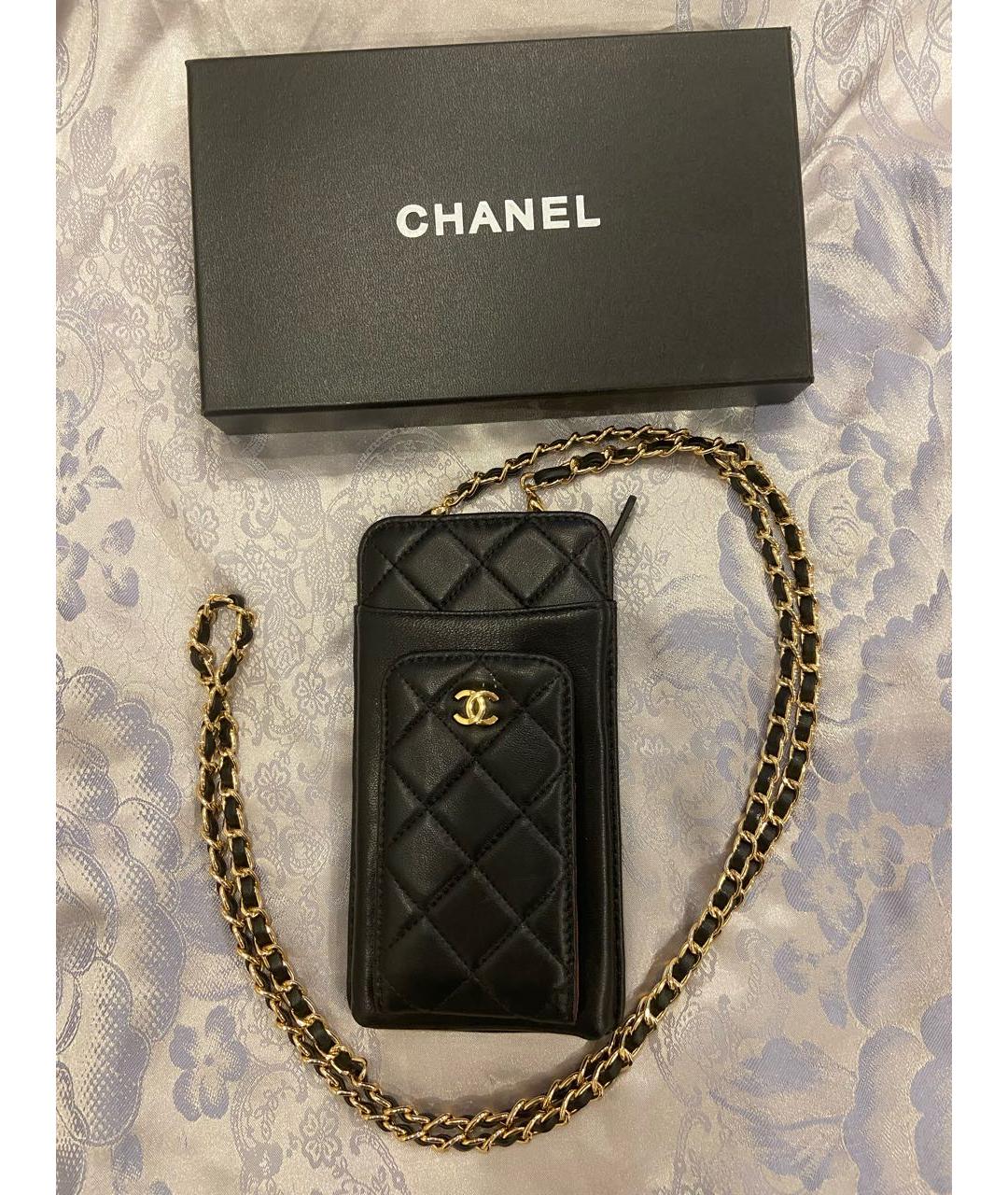 CHANEL Черная кожаная сумка через плечо, фото 7