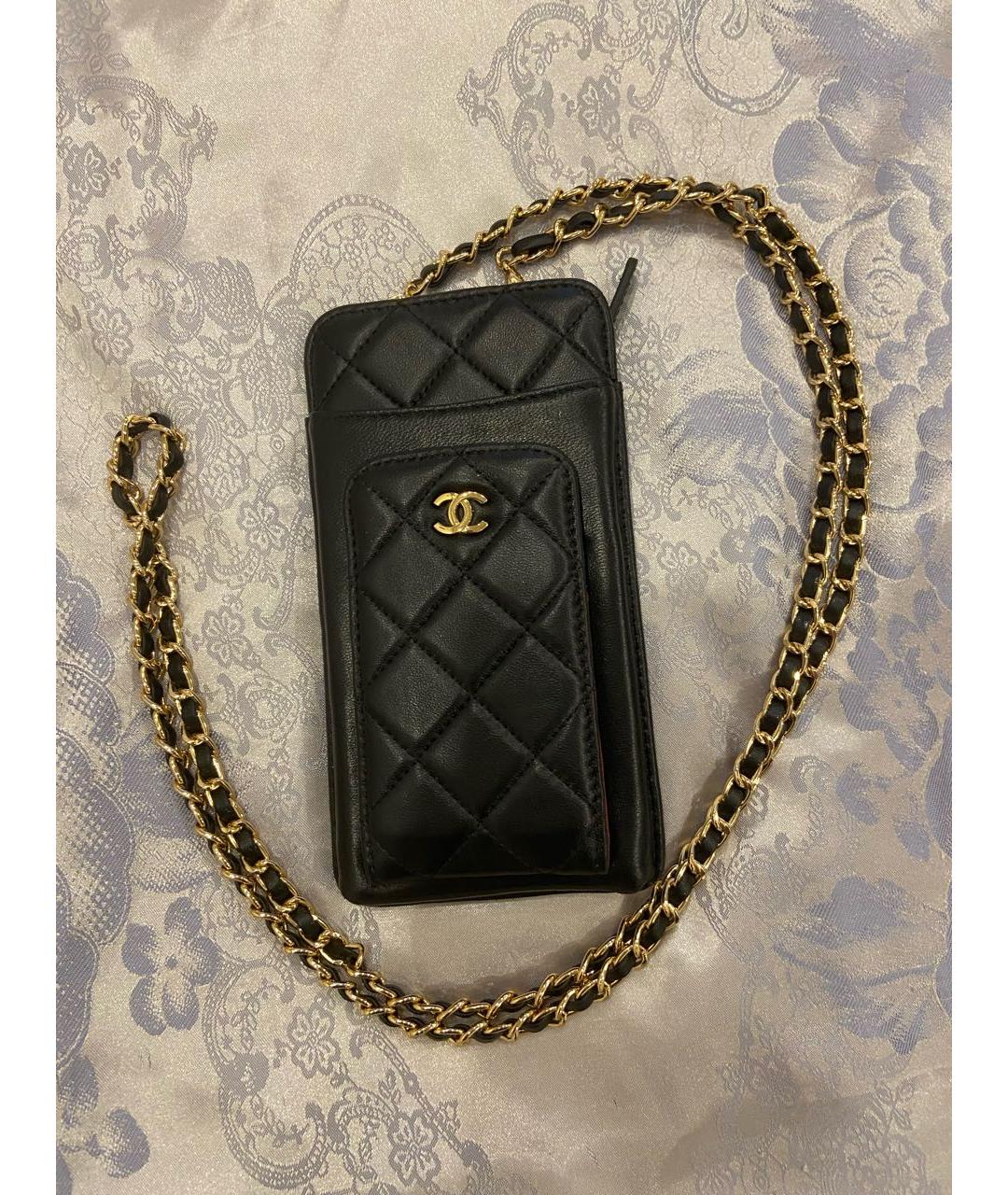 CHANEL Черная кожаная сумка через плечо, фото 8