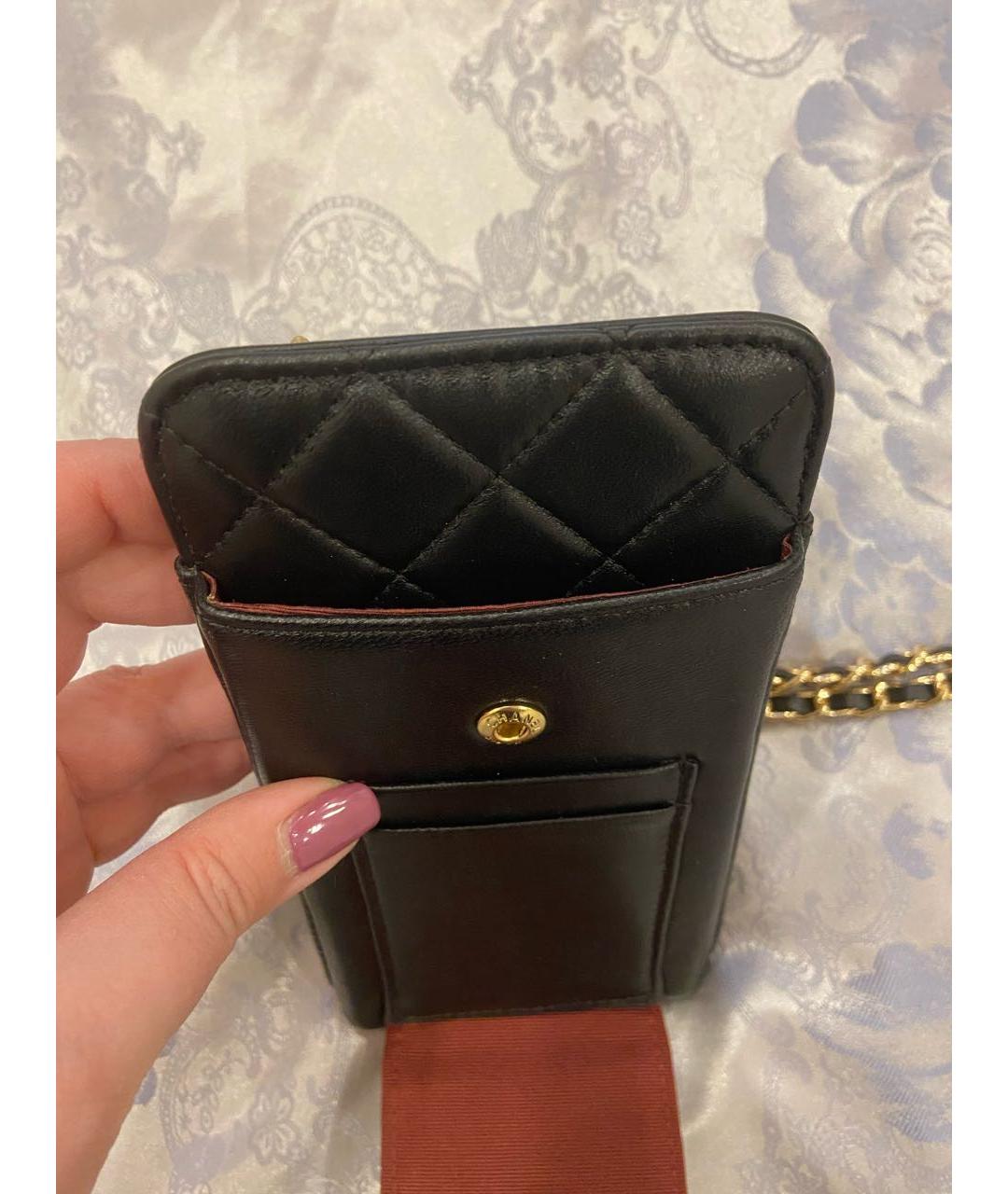 CHANEL Черная кожаная сумка через плечо, фото 5