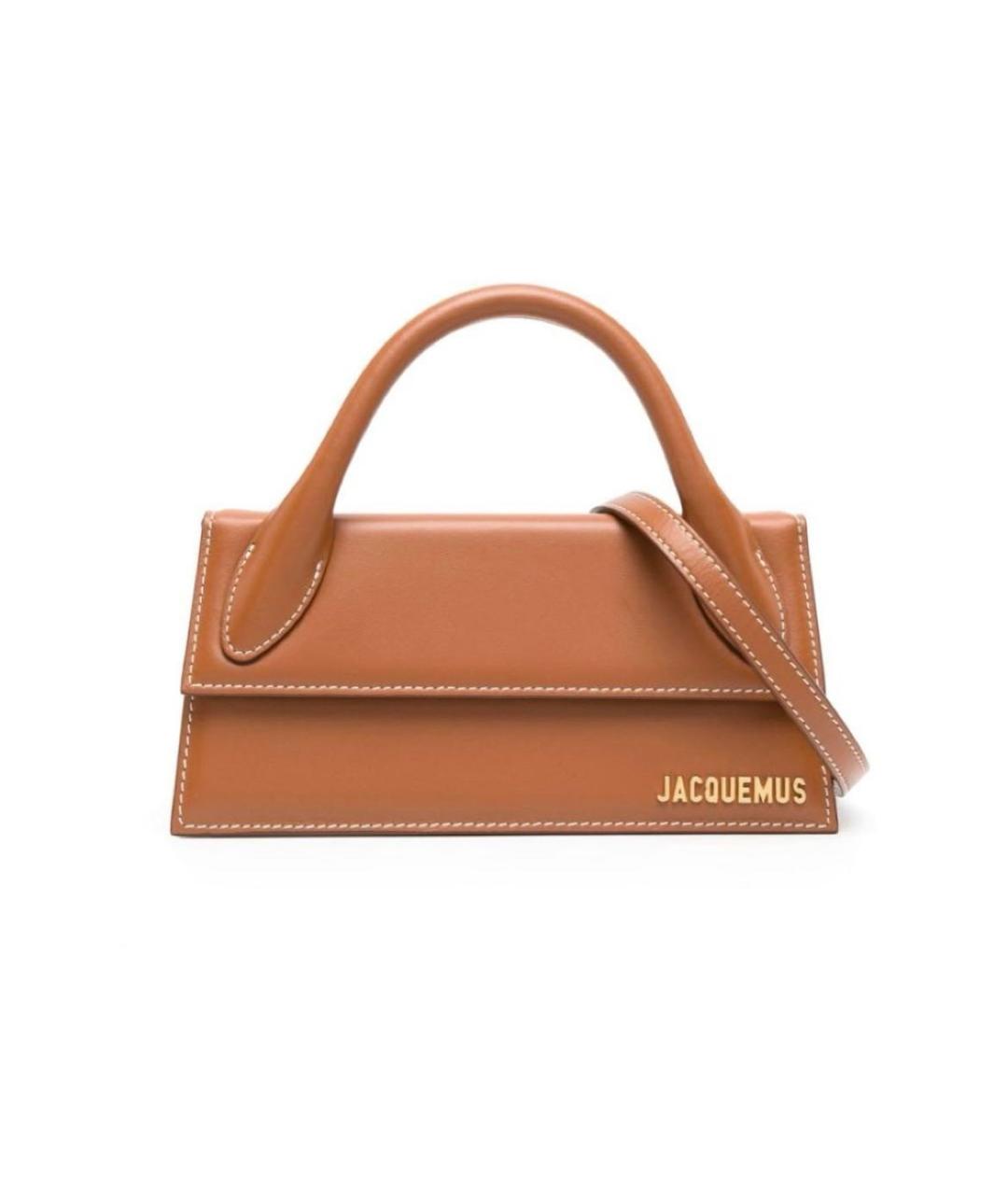 JACQUEMUS Коричневая кожаная сумка через плечо, фото 1