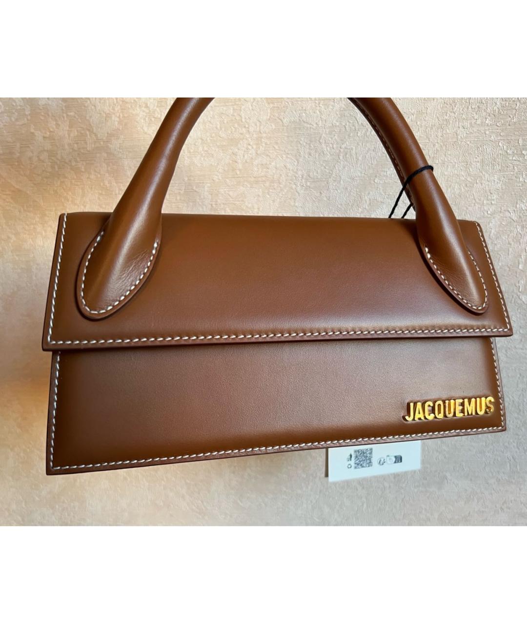 JACQUEMUS Коричневая кожаная сумка через плечо, фото 6