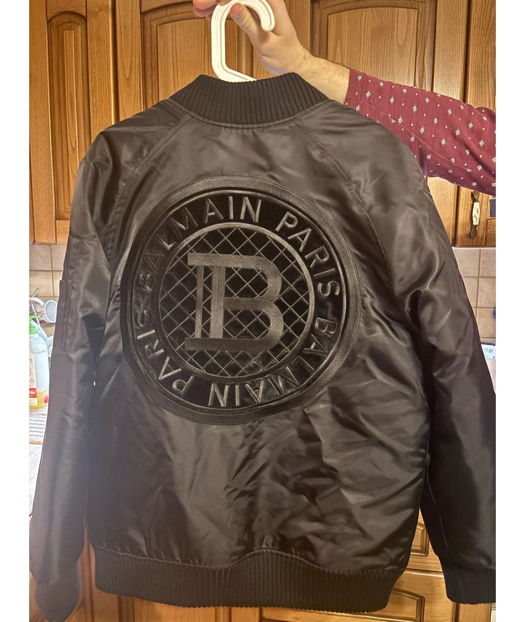 BALMAIN Черная полиэстеровая куртка, фото 2