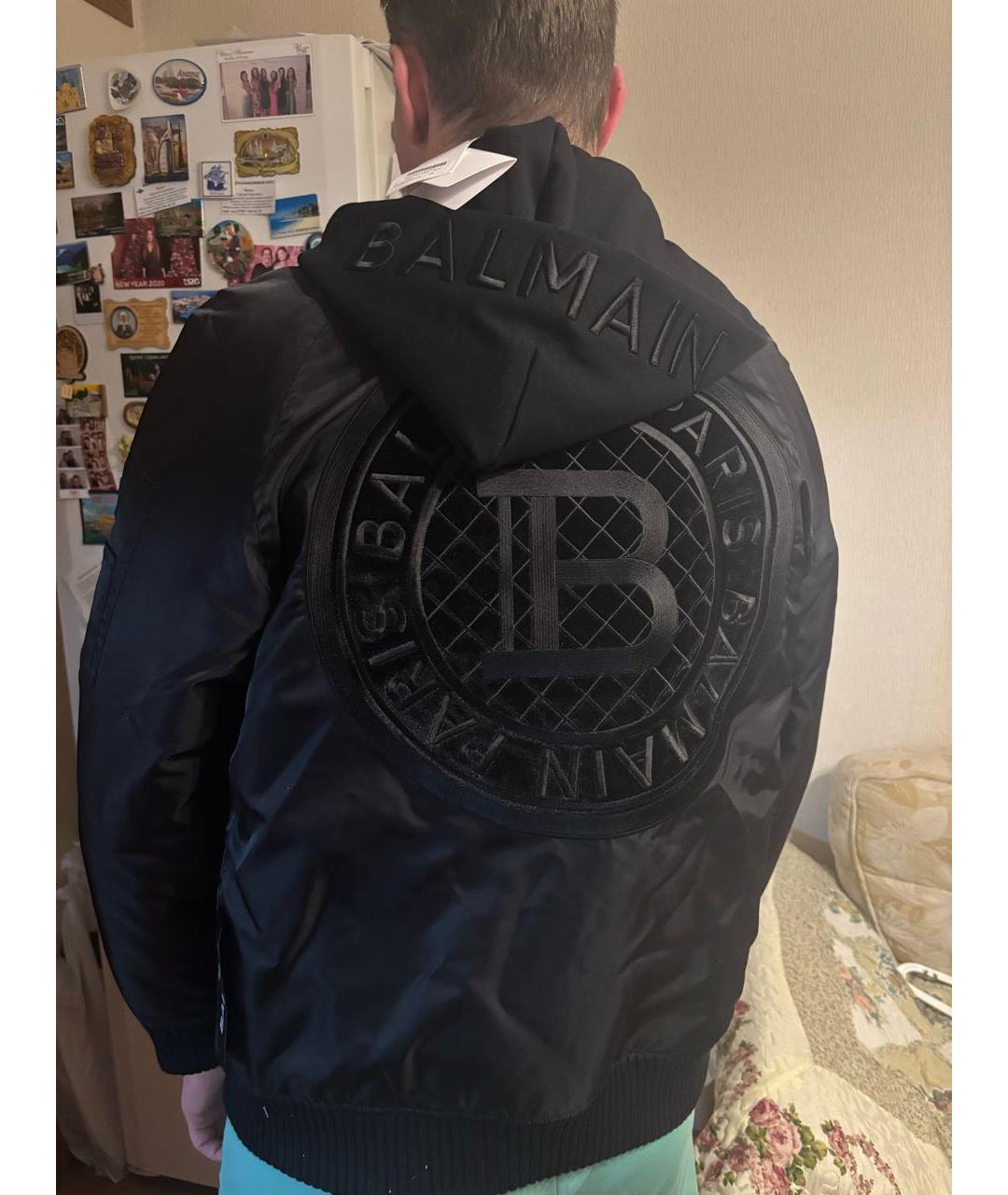 BALMAIN Черная полиэстеровая куртка, фото 8