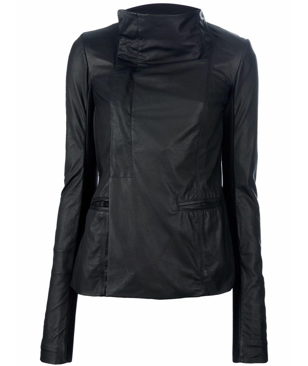 RICK OWENS Черная кожаная куртка, фото 9