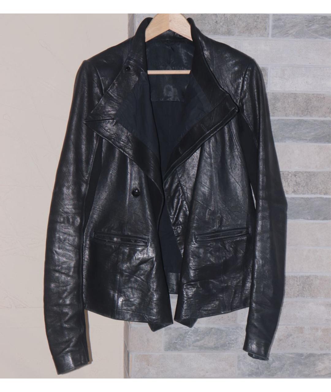 RICK OWENS Черная кожаная куртка, фото 3