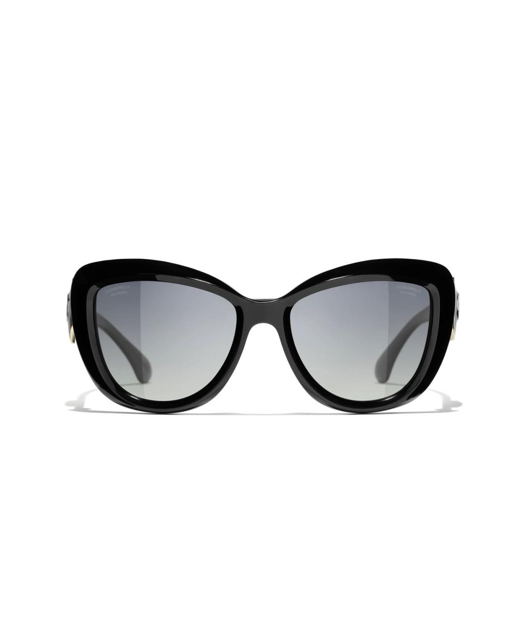 CHANEL Черные пластиковые солнцезащитные очки, фото 4