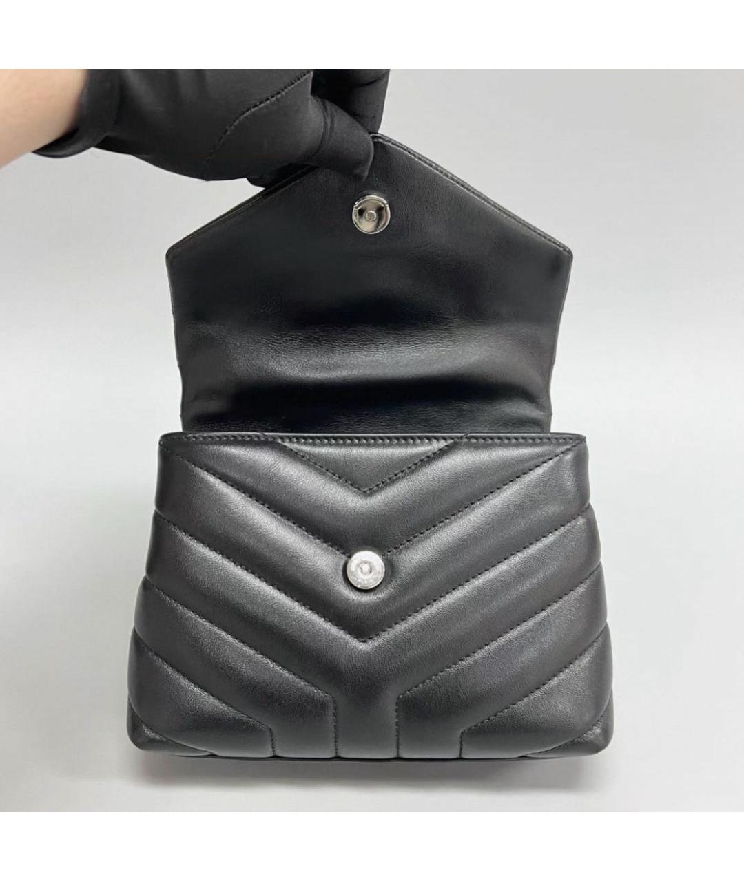 SAINT LAURENT Черная кожаная сумка через плечо, фото 4