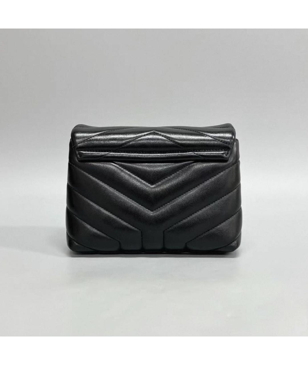 SAINT LAURENT Черная кожаная сумка через плечо, фото 2