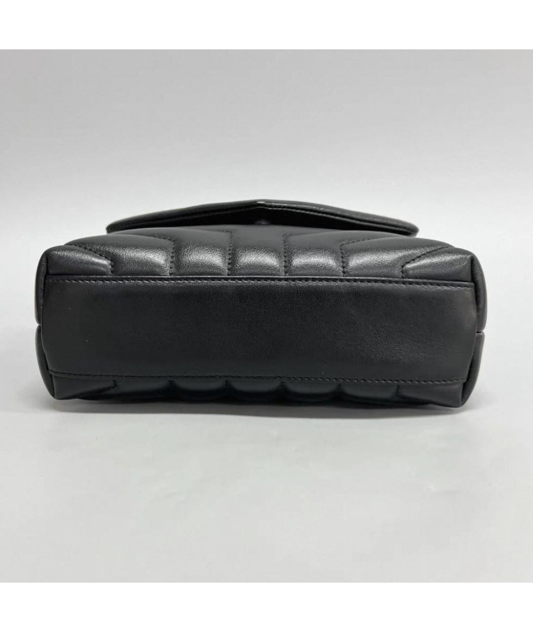 SAINT LAURENT Черная кожаная сумка через плечо, фото 3