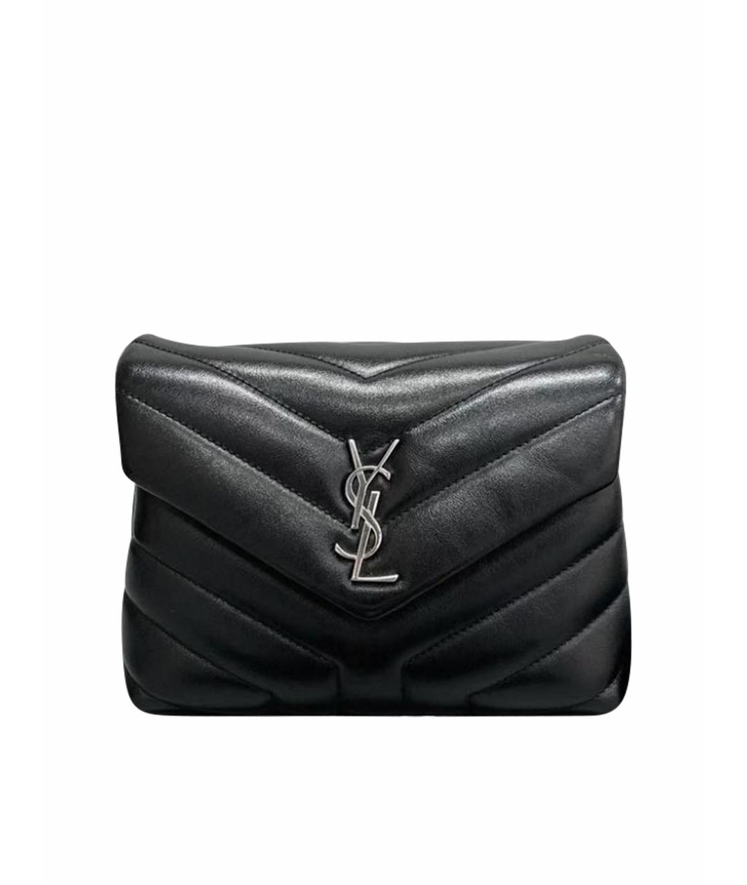 SAINT LAURENT Черная кожаная сумка через плечо, фото 1