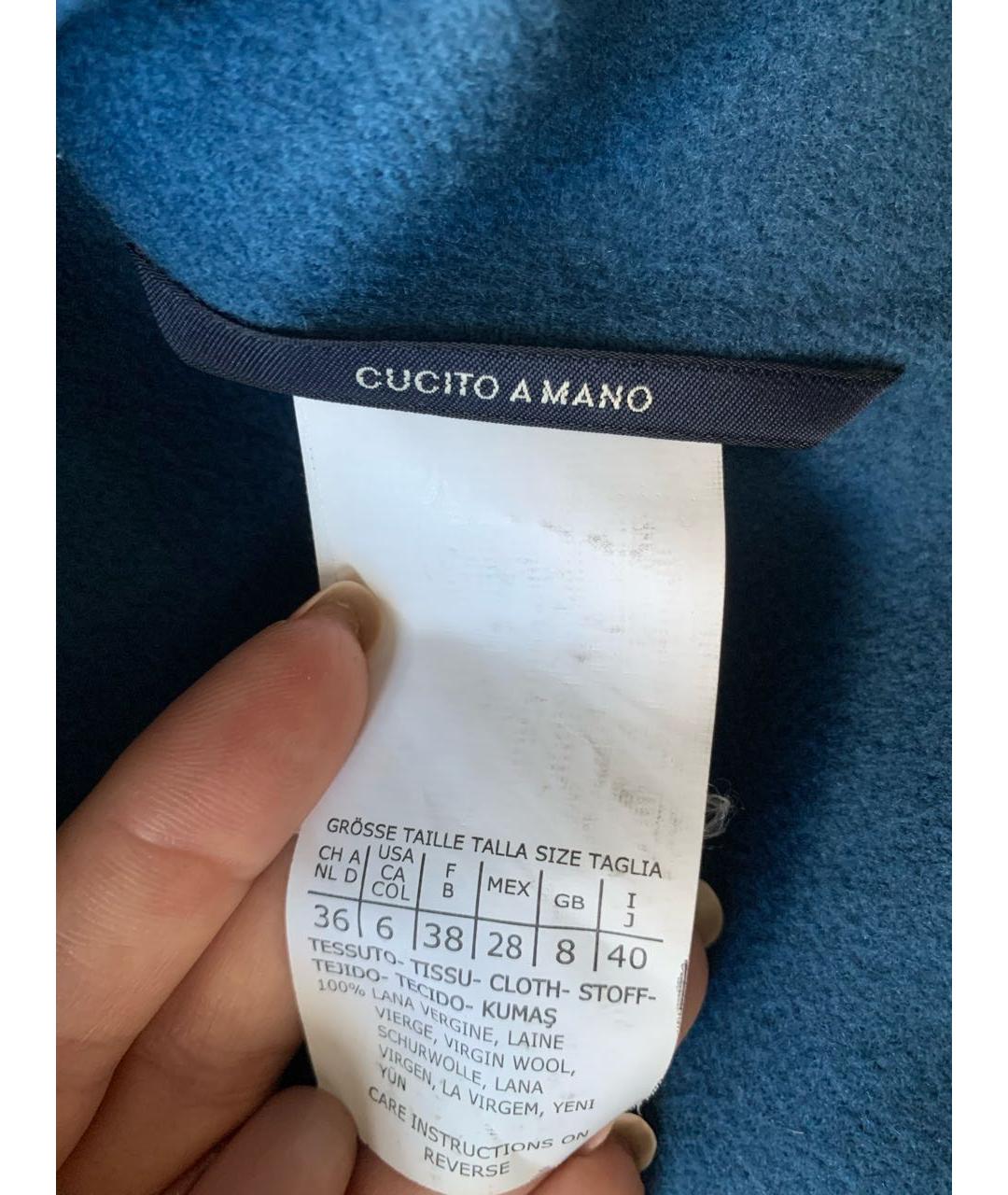 'S MAX MARA Голубое шерстяное пальто, фото 5