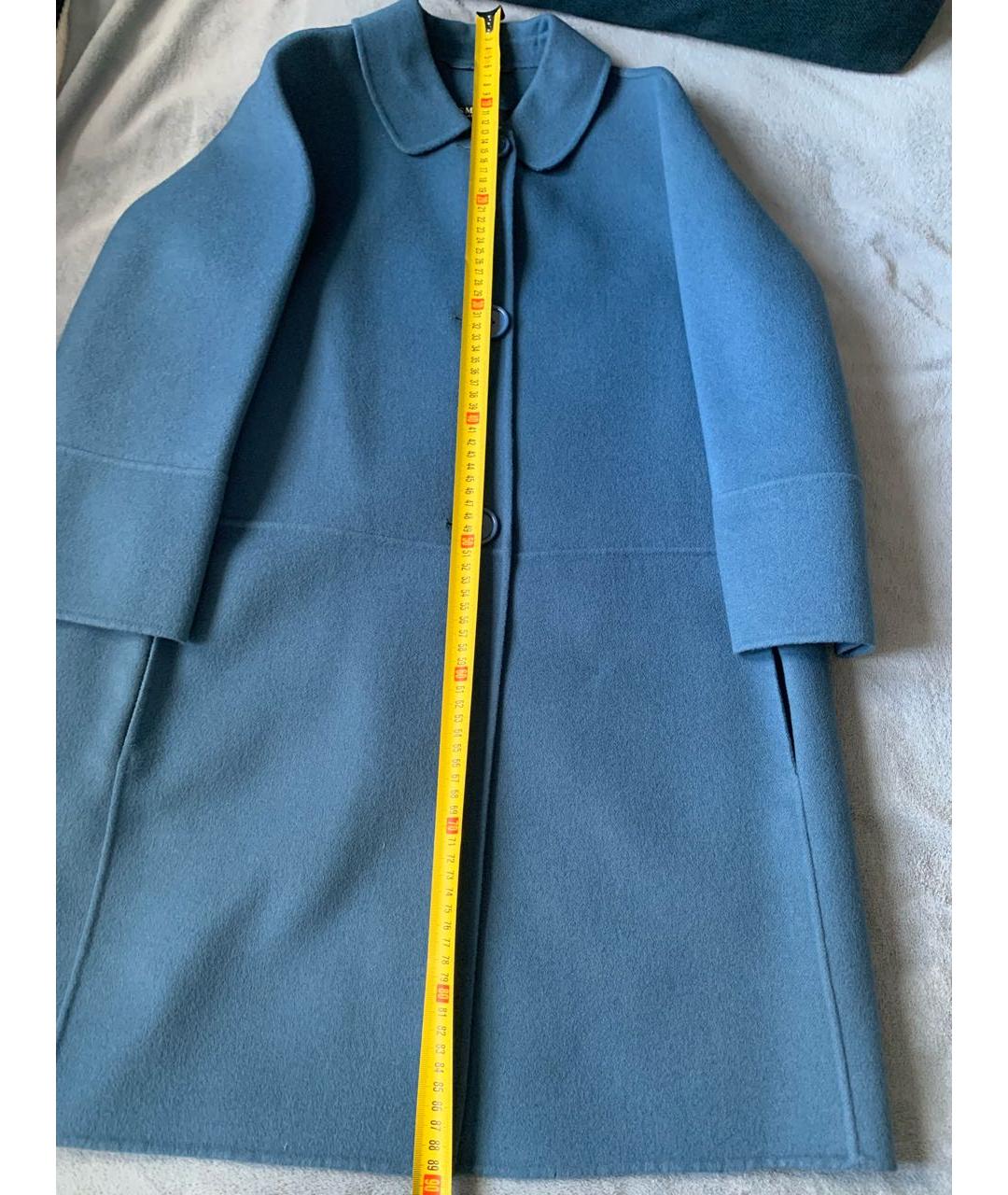 'S MAX MARA Голубое шерстяное пальто, фото 6