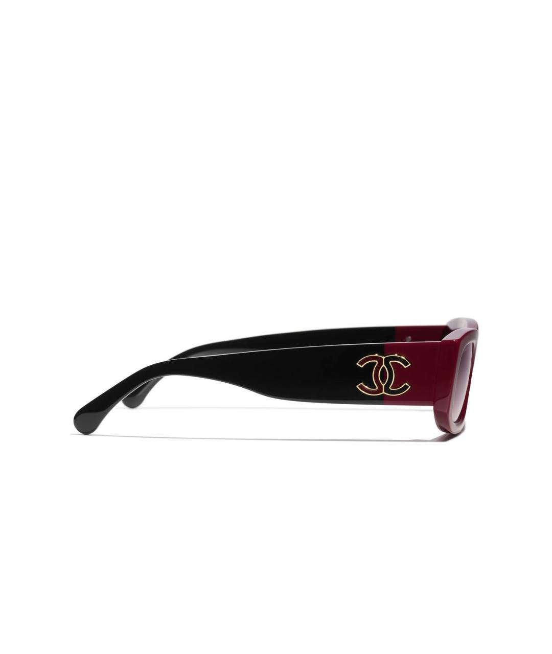 CHANEL Бордовые пластиковые солнцезащитные очки, фото 3