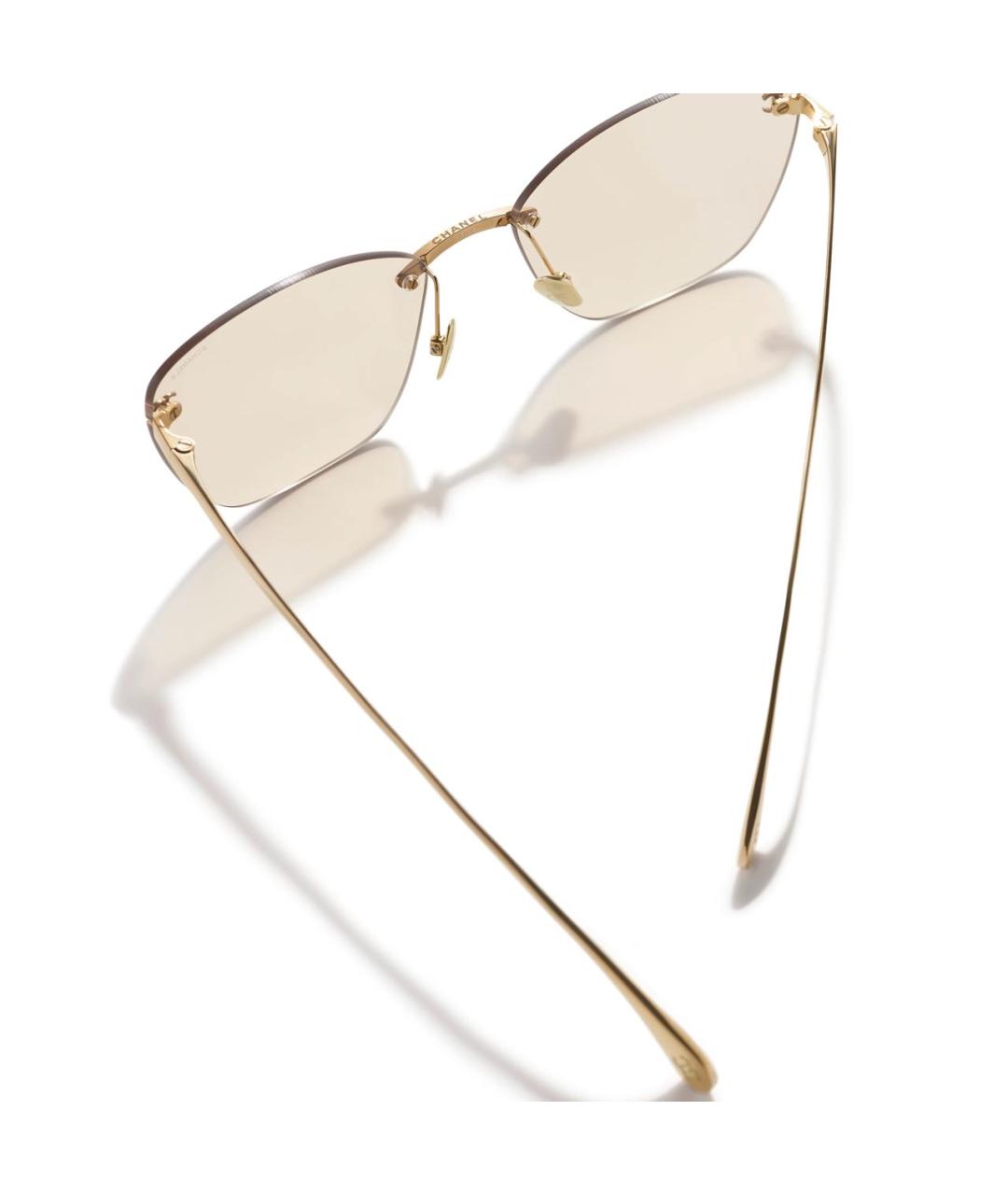 CHANEL Бежевые пластиковые солнцезащитные очки, фото 2