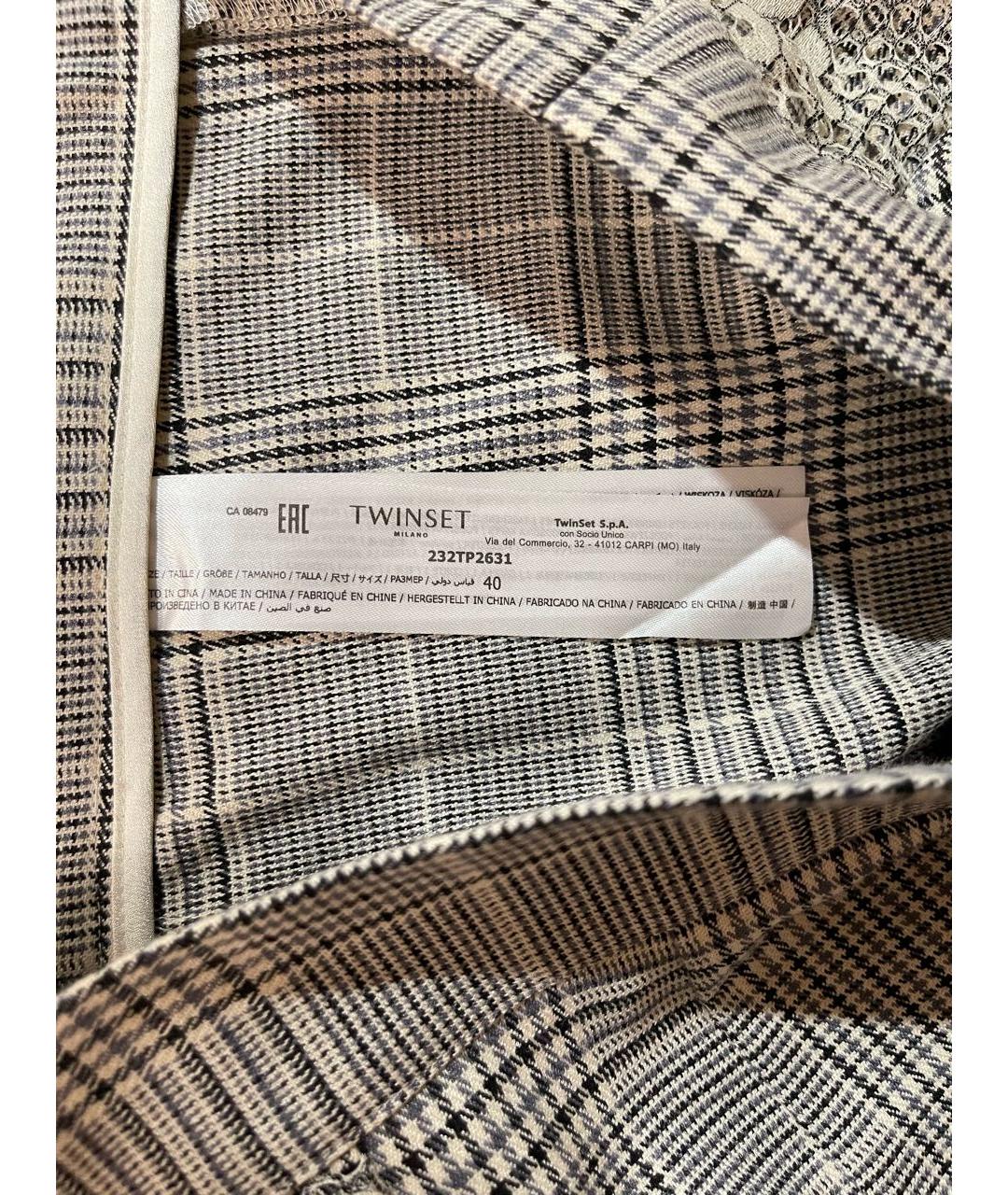 TWIN-SET Полиэстеровые брюки широкие, фото 4