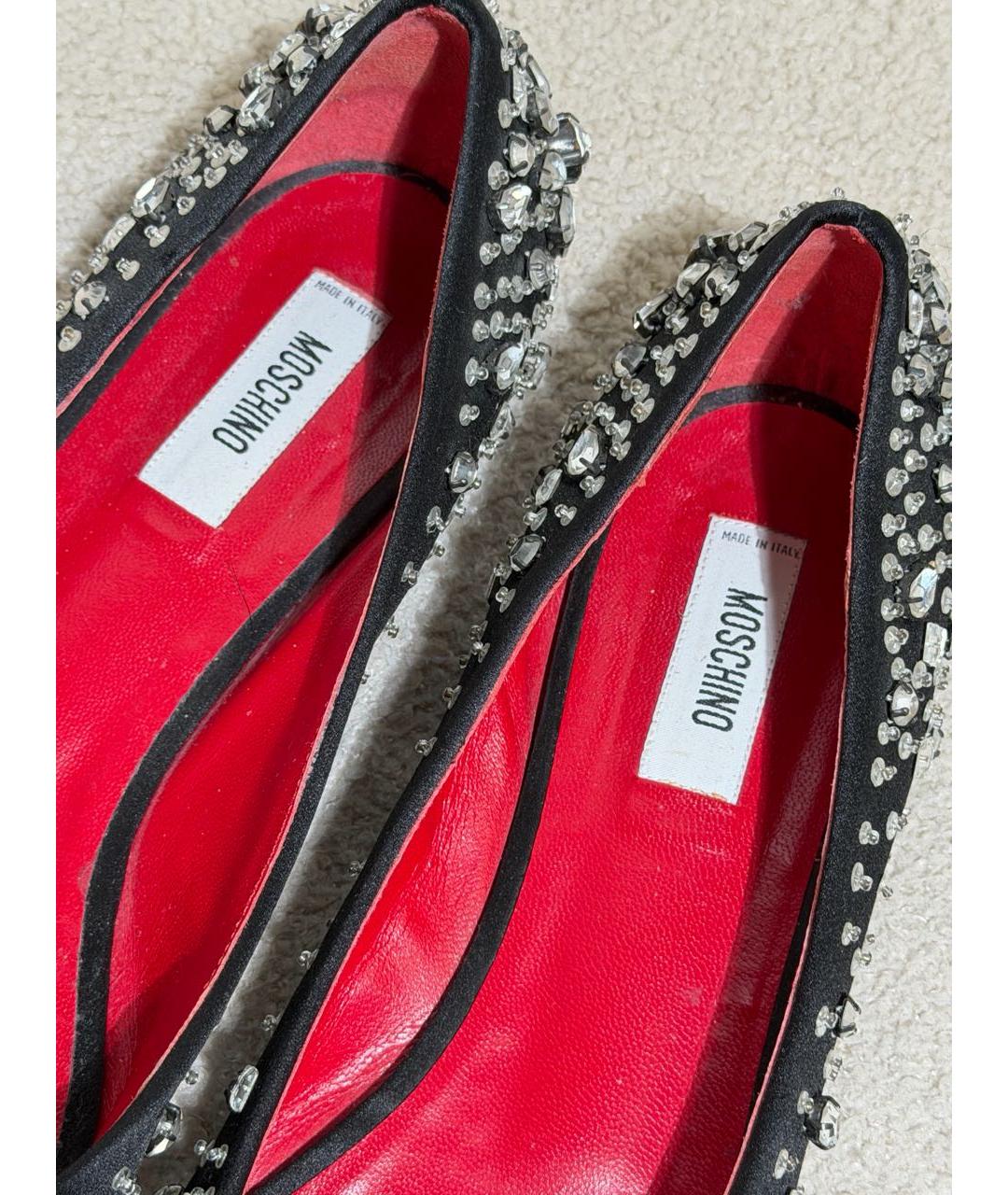 MOSCHINO Черные текстильные балетки, фото 3