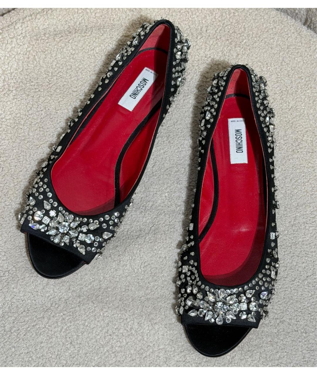 MOSCHINO Черные текстильные балетки, фото 5