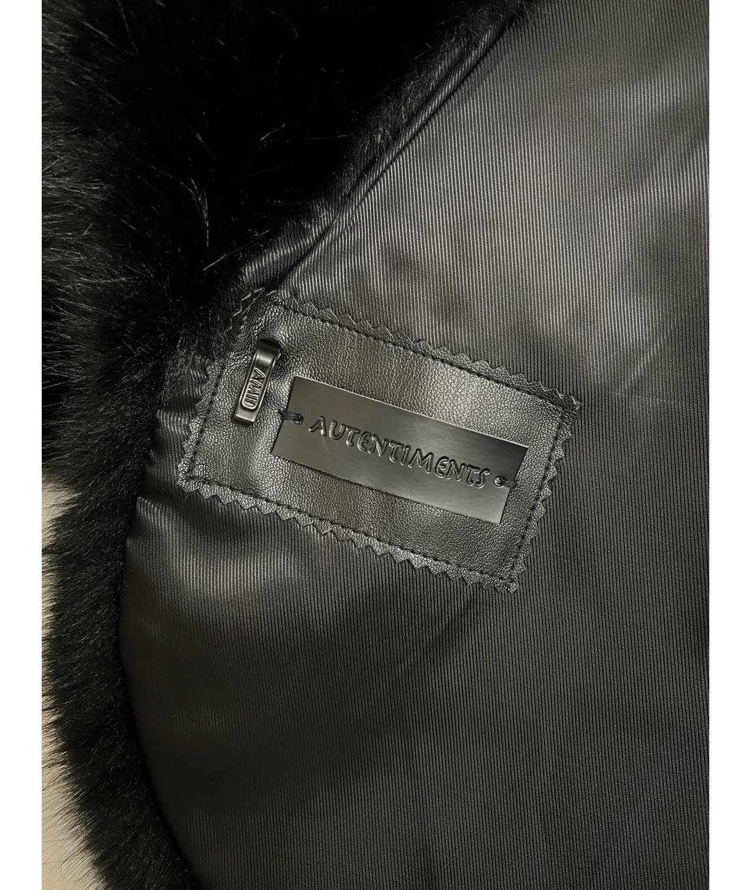 AUTENTIMENTS Черная полиэстеровая шуба, фото 4