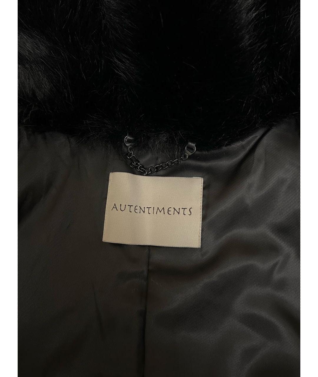 AUTENTIMENTS Черная полиэстеровая шуба, фото 3
