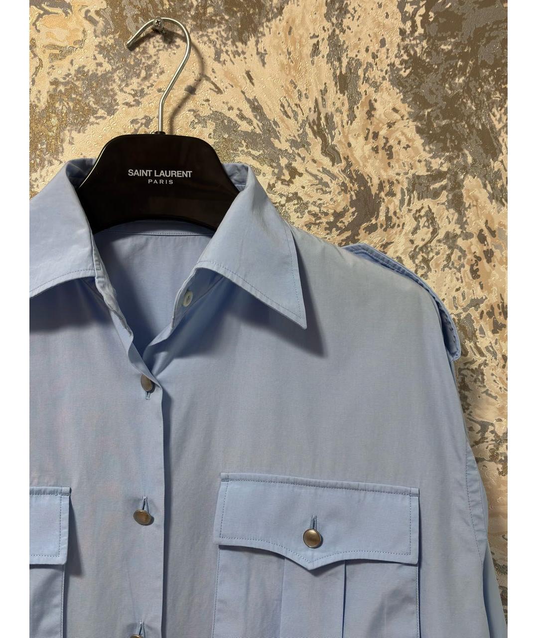 PRADA Голубая хлопковая рубашка, фото 4